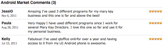 mary kay android app, QT Office, Mary Kay mobile, QT Office on my phone 